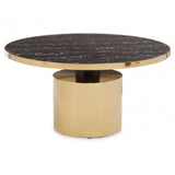 Belmore Black Marble Effect Gold Base Coffee Table