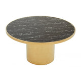 Belmore Black Marble Effect Gold Base Coffee Table