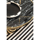 Belmore Black Marble Effect Gold Base Coffee Table