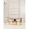 Belmore Black Marble Effect Gold Base Coffee Table