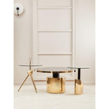 Belmore Black Marble Effect Gold Base Coffee Table