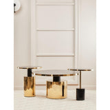 Belmore Black Marble Effect Gold Base Coffee Table