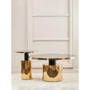 Belmore Black Marble Effect Gold Base Coffee Table