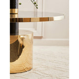 Belmore Black Marble Effect Gold Base Coffee Table