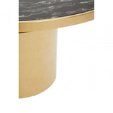 Belmore Black Marble Effect Gold Base Coffee Table