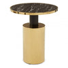 Belmore Black Marble Effect Gold Base Side Table