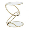 Belmore Clear Glass End Table With Warm Metallic Frame
