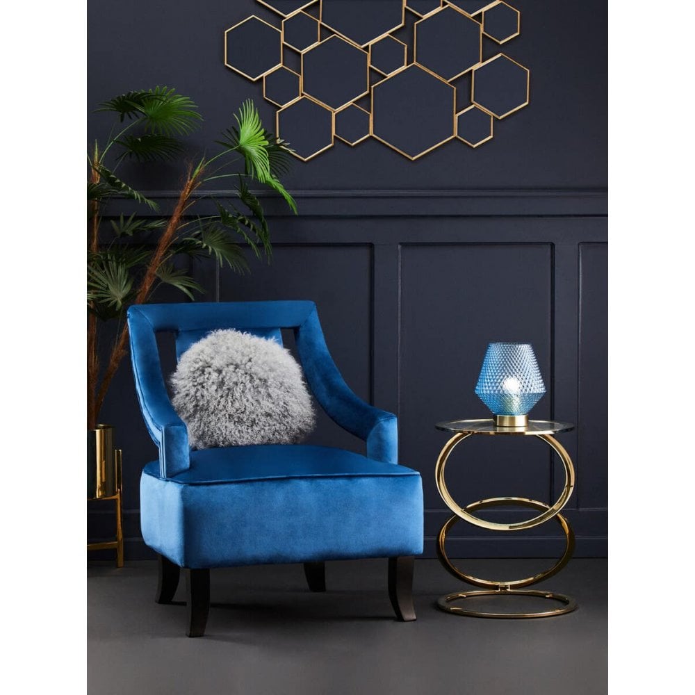 Belmore Clear Glass End Table With Warm Metallic Frame