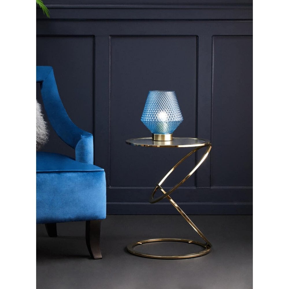 Belmore Clear Glass End Table With Warm Metallic Frame