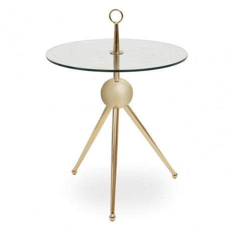Belmore Clear Glass Gold Frame Side Table