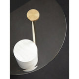 Belmore Clear Glass Side Table With Gold Frame And White Marble Base