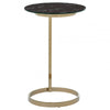 Belmore End Table With Black Marble Effect Glass Top