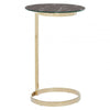 Belmore End Table With Black Marble Effect Glass Top