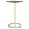 Belmore End Table With Black Marble Effect Glass Top
