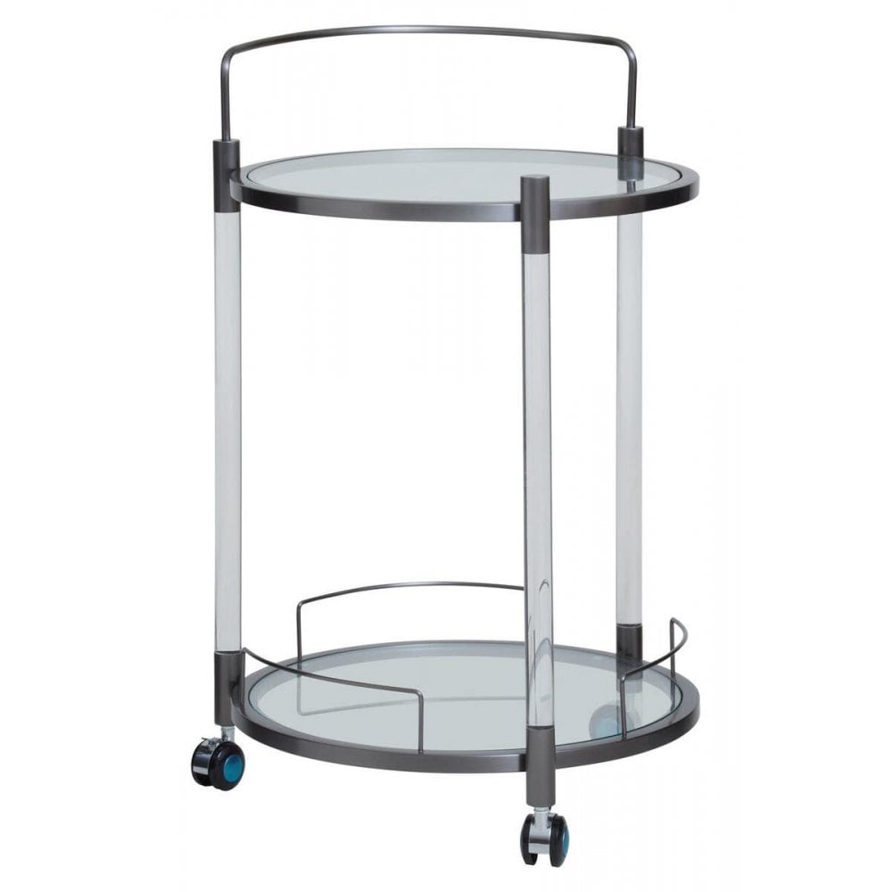 Belmore White Glass Bar Trolley