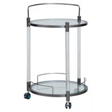 Belmore White Glass Bar Trolley