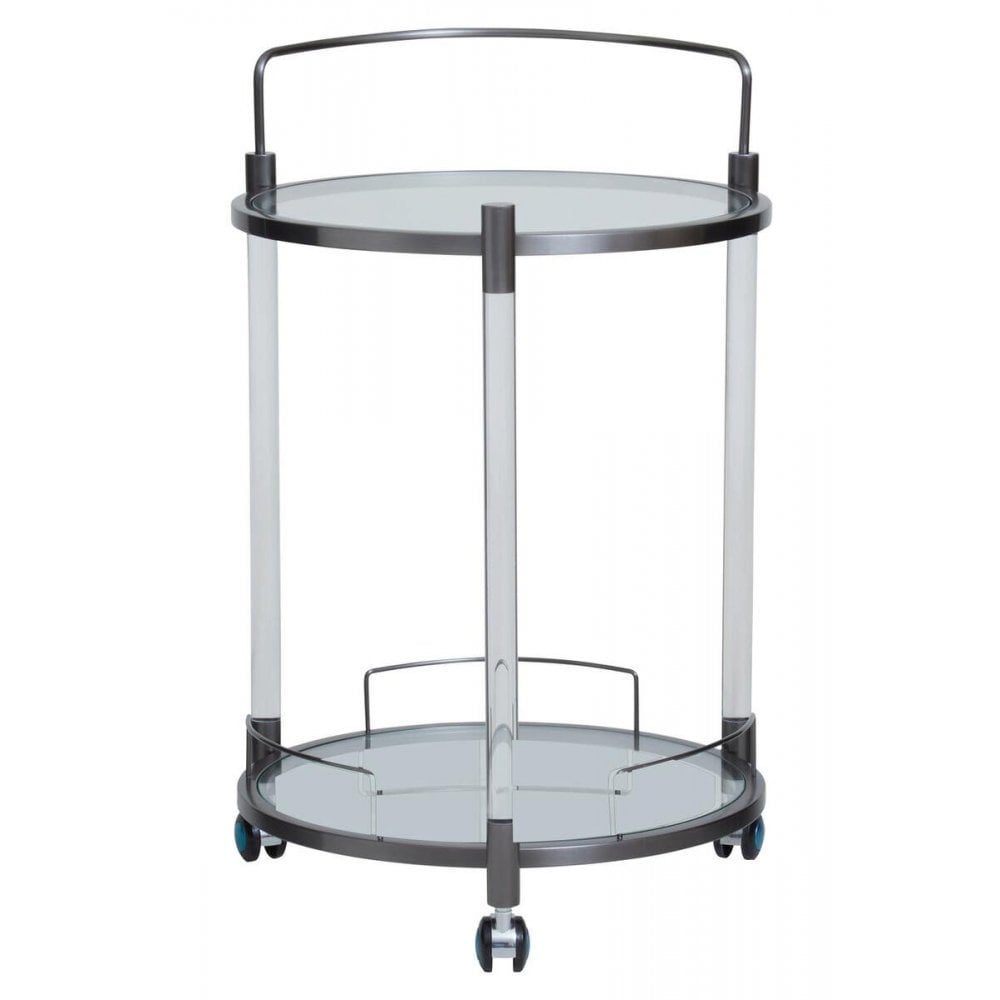 Belmore White Glass Bar Trolley