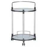 Belmore White Glass Bar Trolley