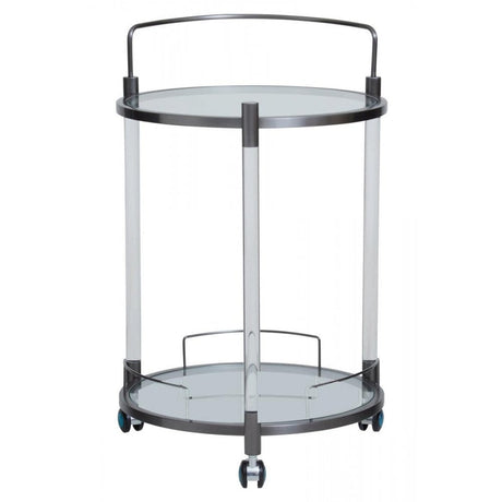 Belmore White Glass Bar Trolley