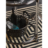 Belmore White Glass Bar Trolley