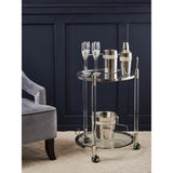 Belmore White Glass Bar Trolley