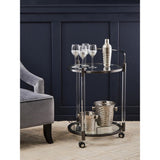 Belmore White Glass Bar Trolley