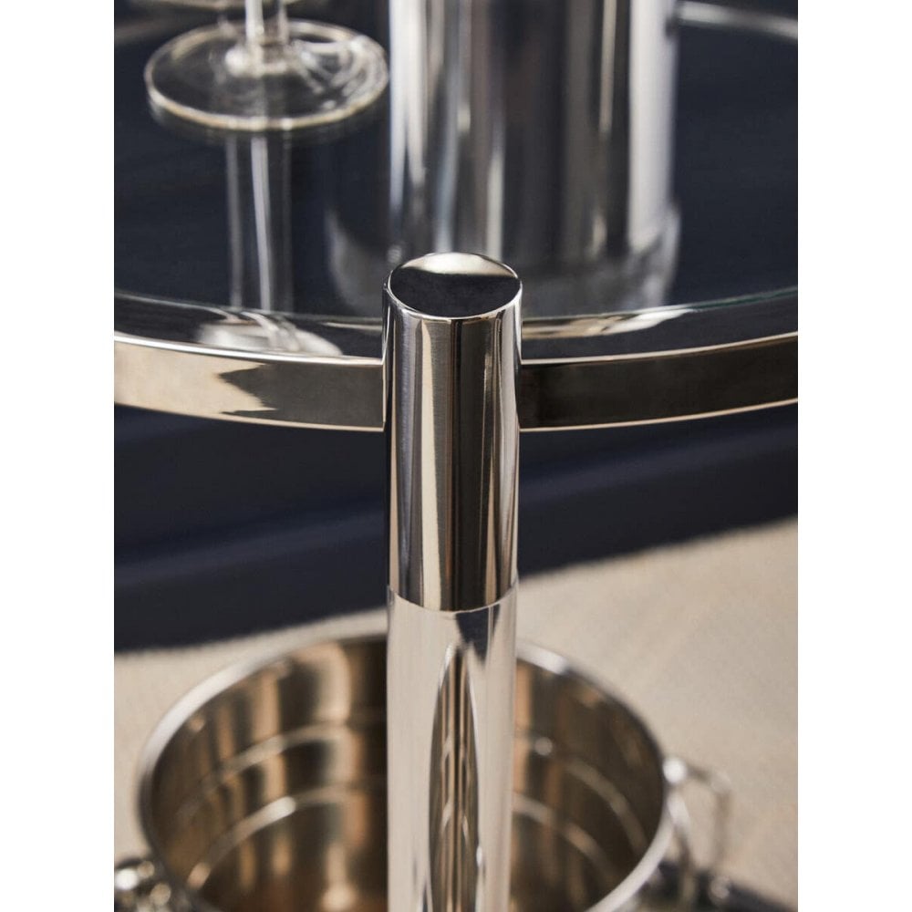Belmore White Glass Bar Trolley