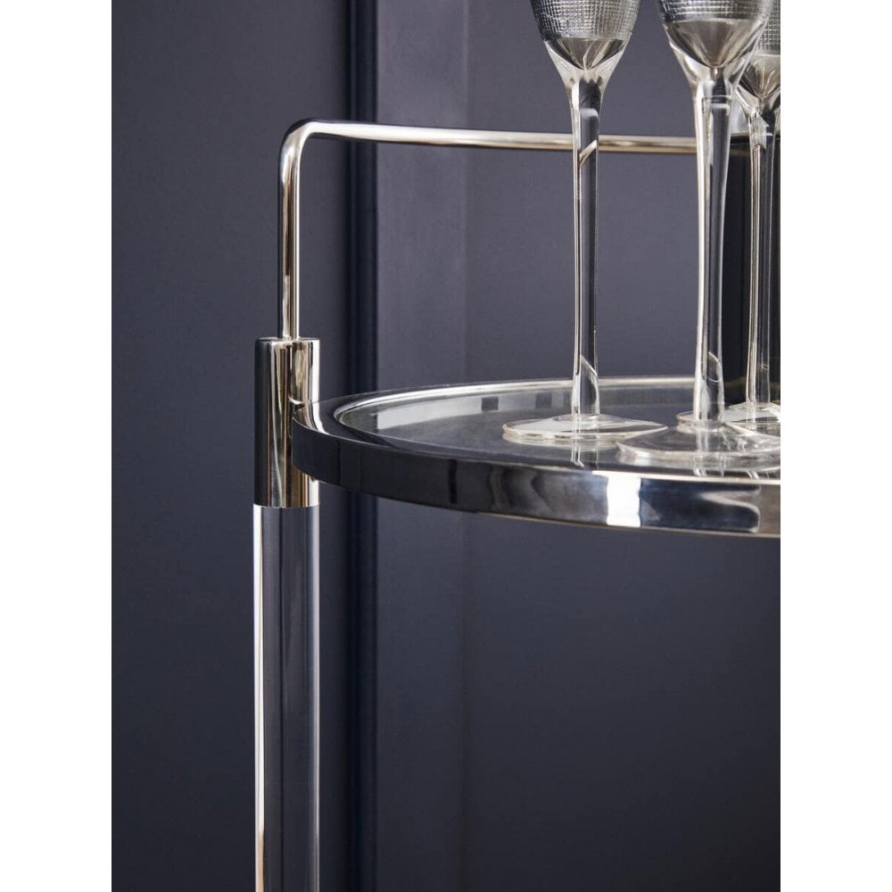 Belmore White Glass Bar Trolley