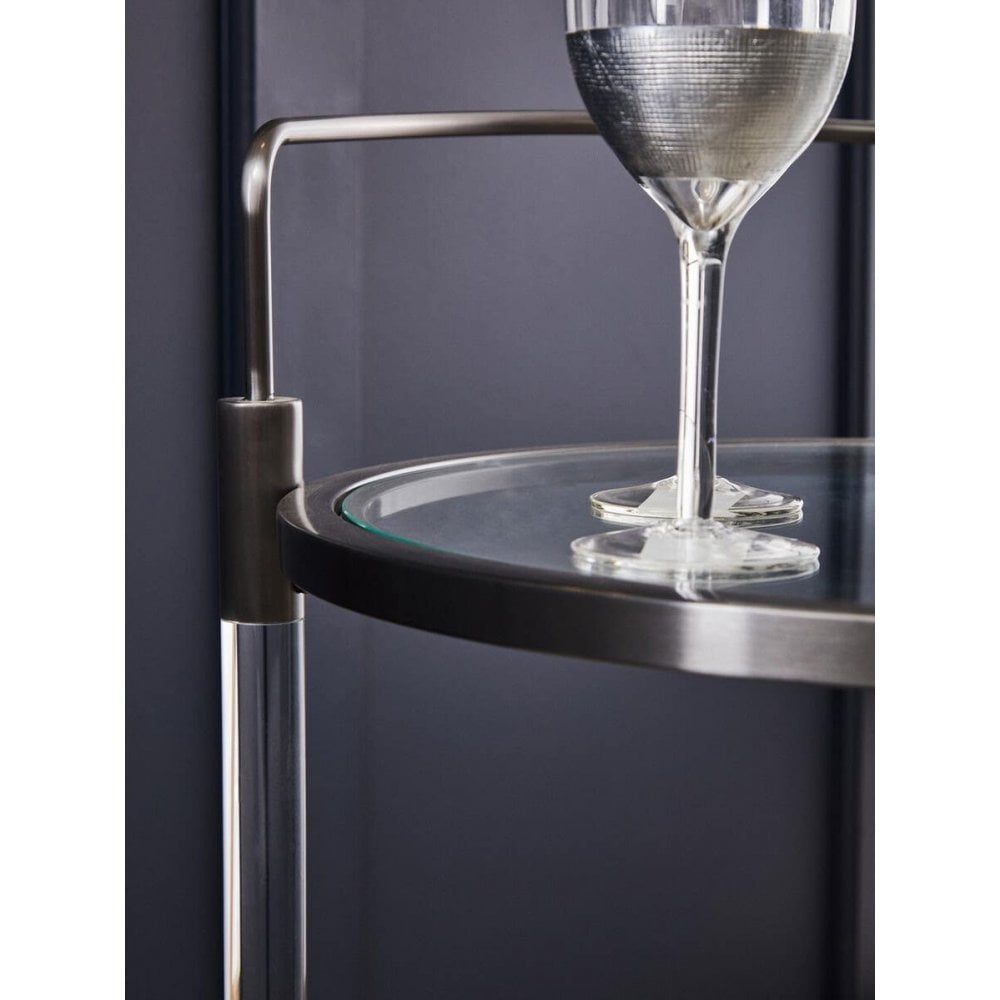 Belmore White Glass Bar Trolley