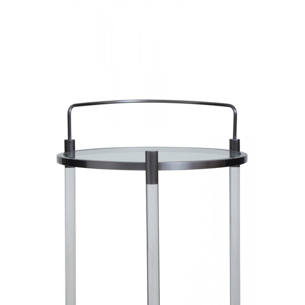 Belmore White Glass Bar Trolley