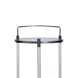 Belmore White Glass Bar Trolley