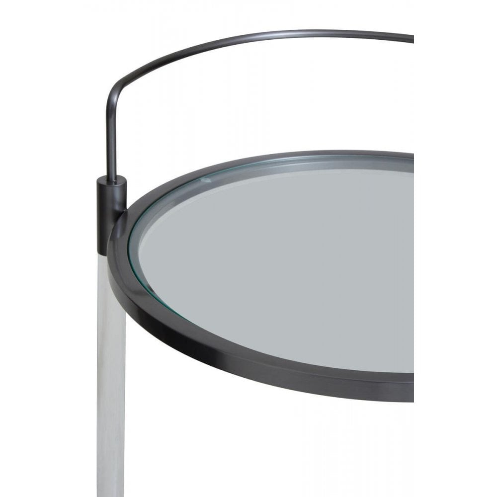 Belmore White Glass Bar Trolley
