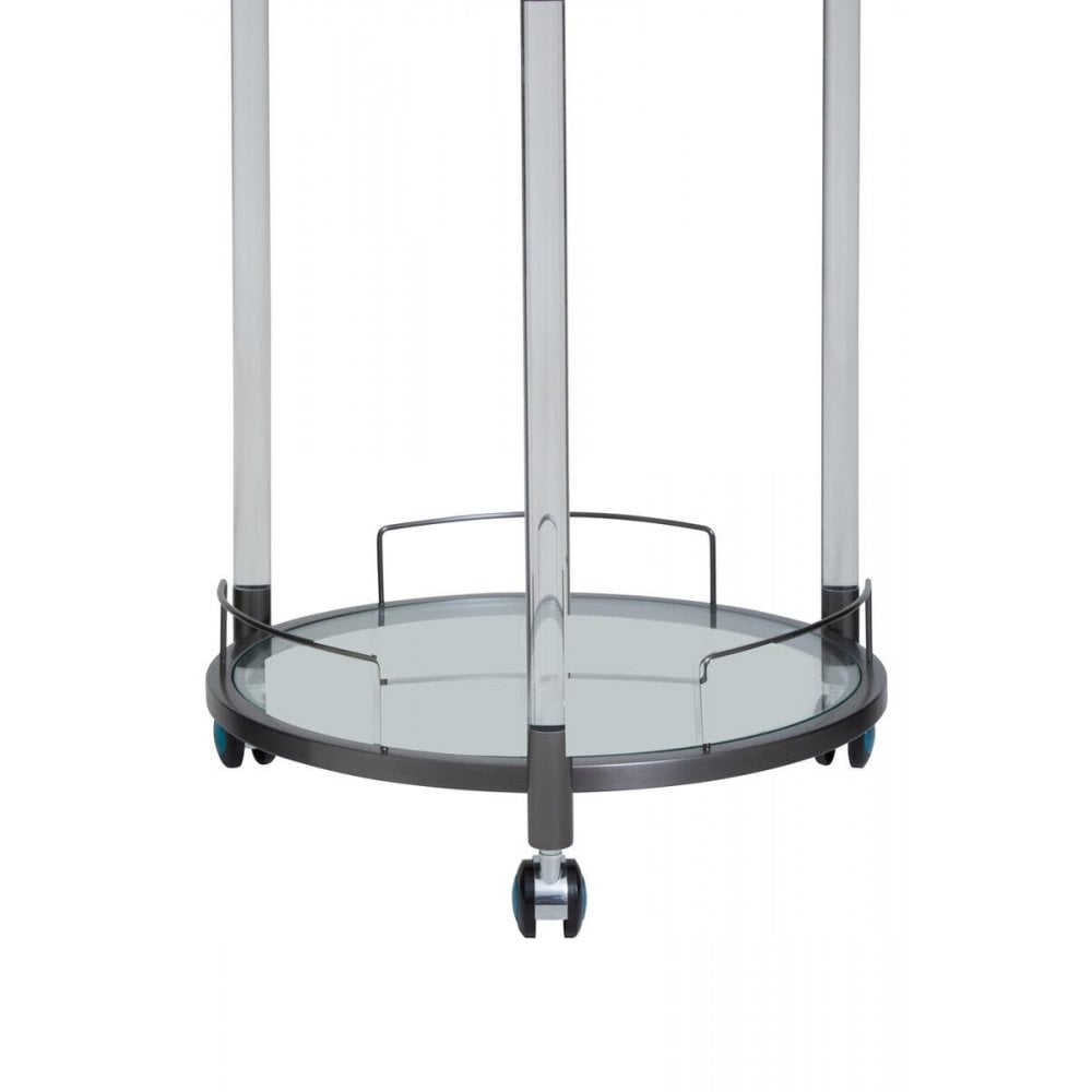 Belmore White Glass Bar Trolley