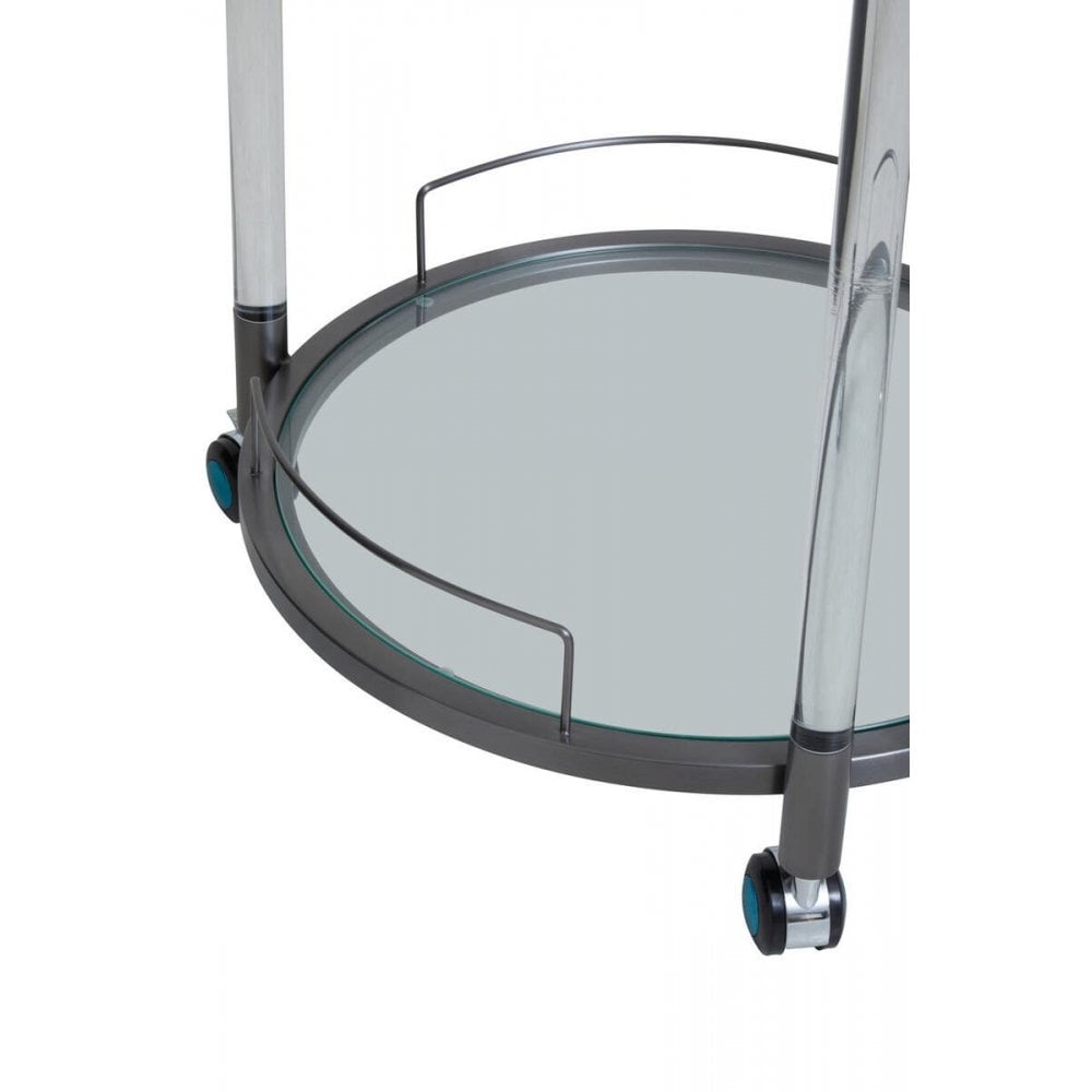 Belmore White Glass Bar Trolley