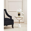 Belmore White Glass White Marble Base Side Table