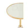 Belmore White Glass White Marble Base Side Table