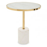 Belmore White Marble End Table