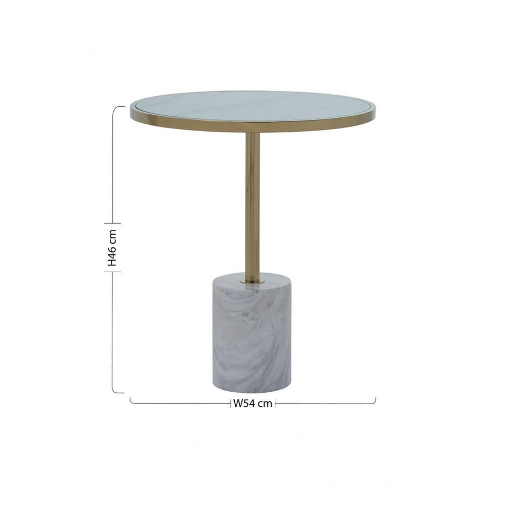 Belmore White Marble End Table