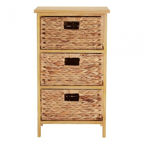 Hampton 3 Basket Drawers Natural Water Storage Unit