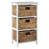 Hampton 3 Drawer White Frame Storage Unit