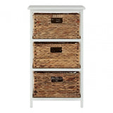 Hampton 3 Drawer White Frame Storage Unit