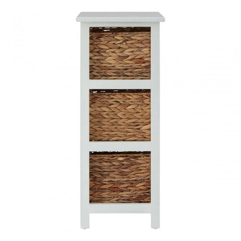 Hampton 3 Drawer White Frame Storage Unit