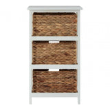 Hampton 3 Drawer White Frame Storage Unit