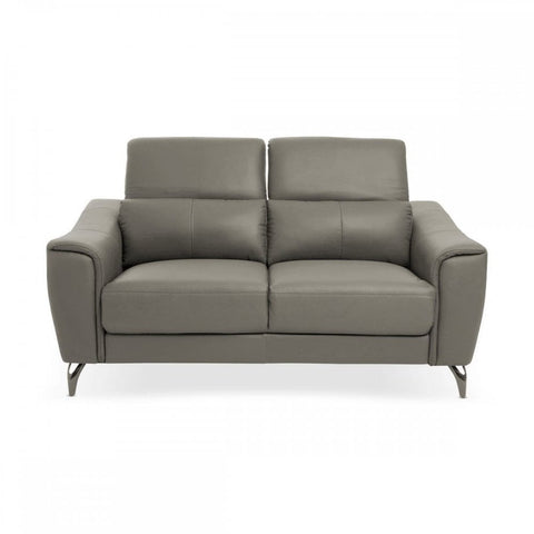Shelby 2 Seat Grey Leather Sofa