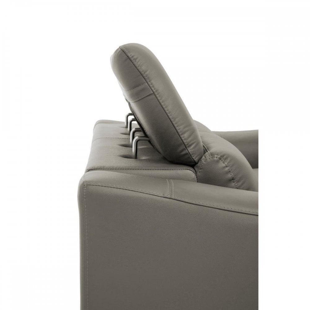 Shelby 2 Seat Grey Leather Sofa
