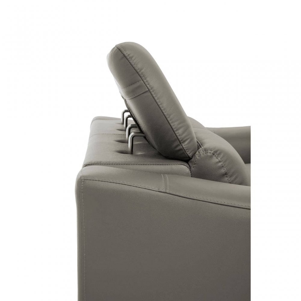 Shelby 2 Seat Grey Leather Sofa