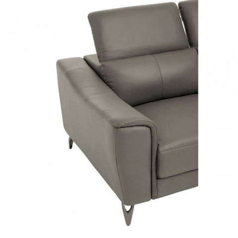 Shelby 2 Seat Grey Leather Sofa