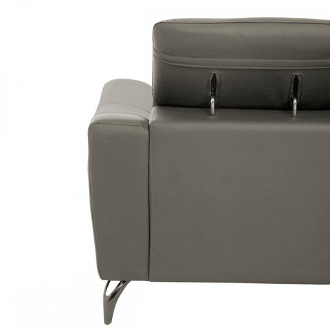 Shelby 2 Seat Grey Leather Sofa
