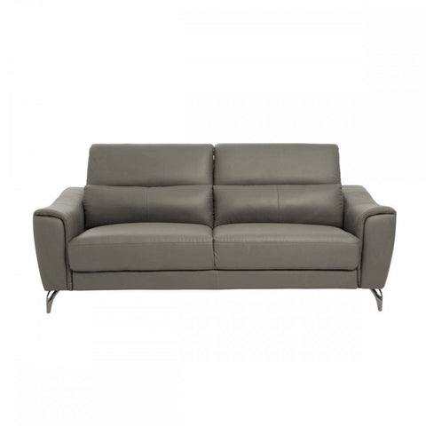Shelby 3 Seat Grey Leather Sofa
