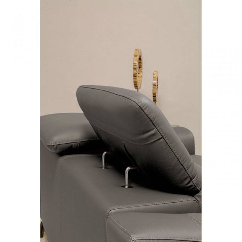 Shelby 3 Seat Grey Leather Sofa